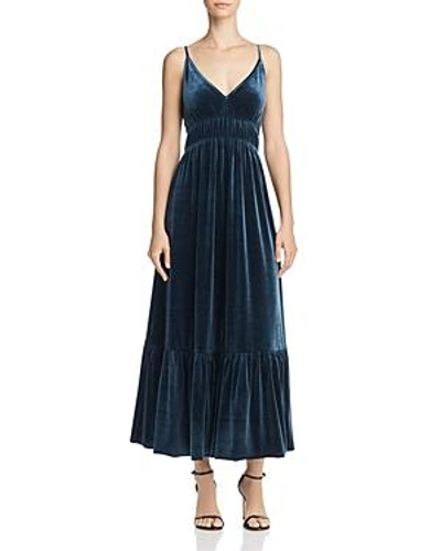 Shop Rebecca Minkoff Mazy Velvet Midi Dress - 100% Exclusive In Deep Sea