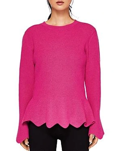 Shop Ted Baker Bobbe Peplum Sweater In Bright Pink