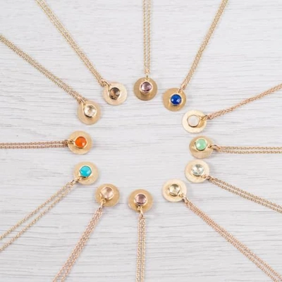 Auree Jewellery Bali 9ct Gold April Birthstone Necklace White Topaz