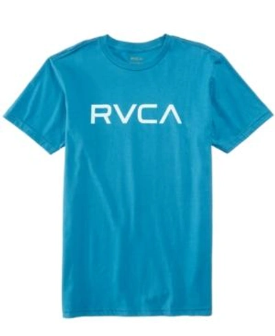 Shop Rvca Men's Logo-print T-shirt In Blue Tide