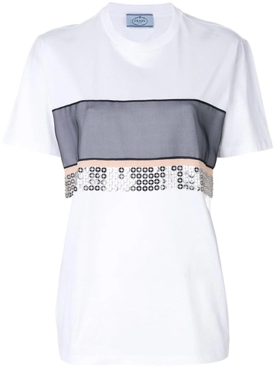 embroidered panel T-shirt