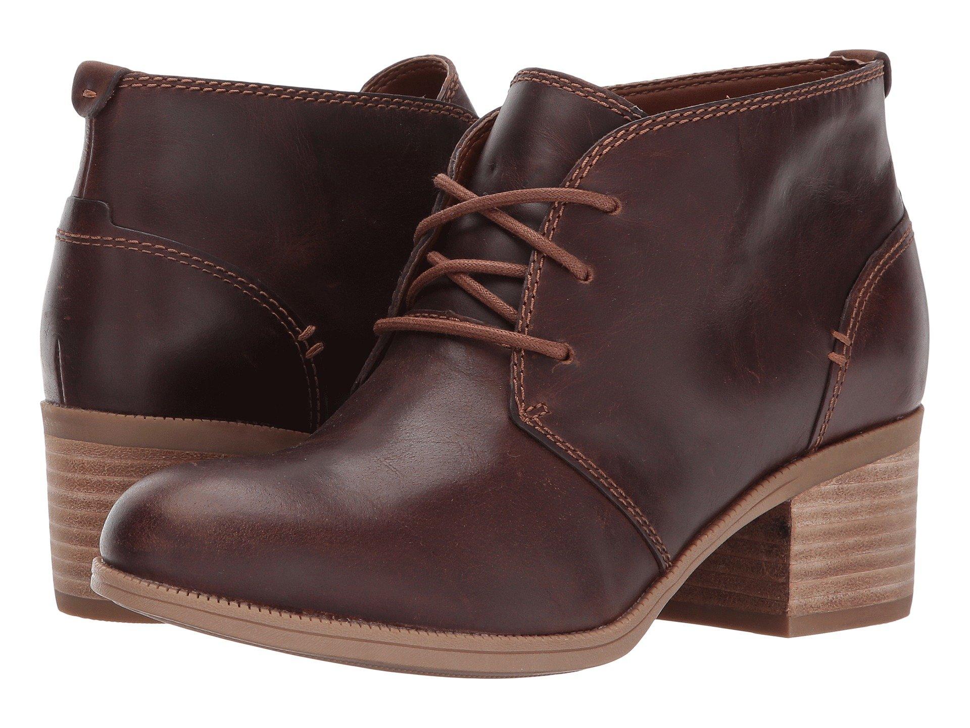 clarks dark tan leather