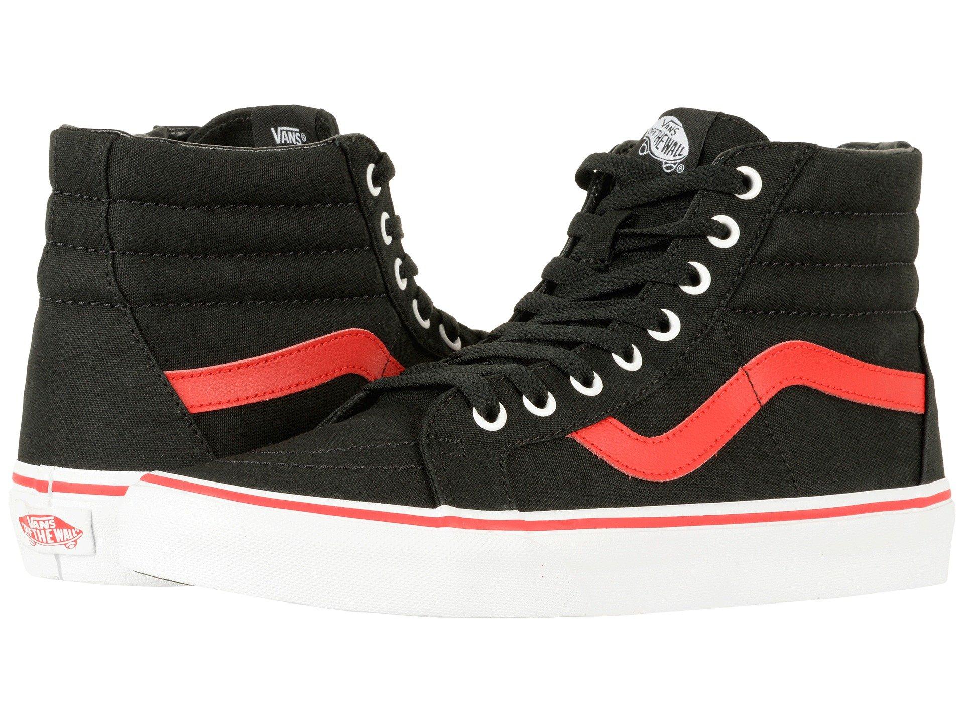 black and red vans sk8 hi