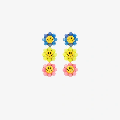 Shop Venessa Arizaga Happy Flower Earrings In Multicolour