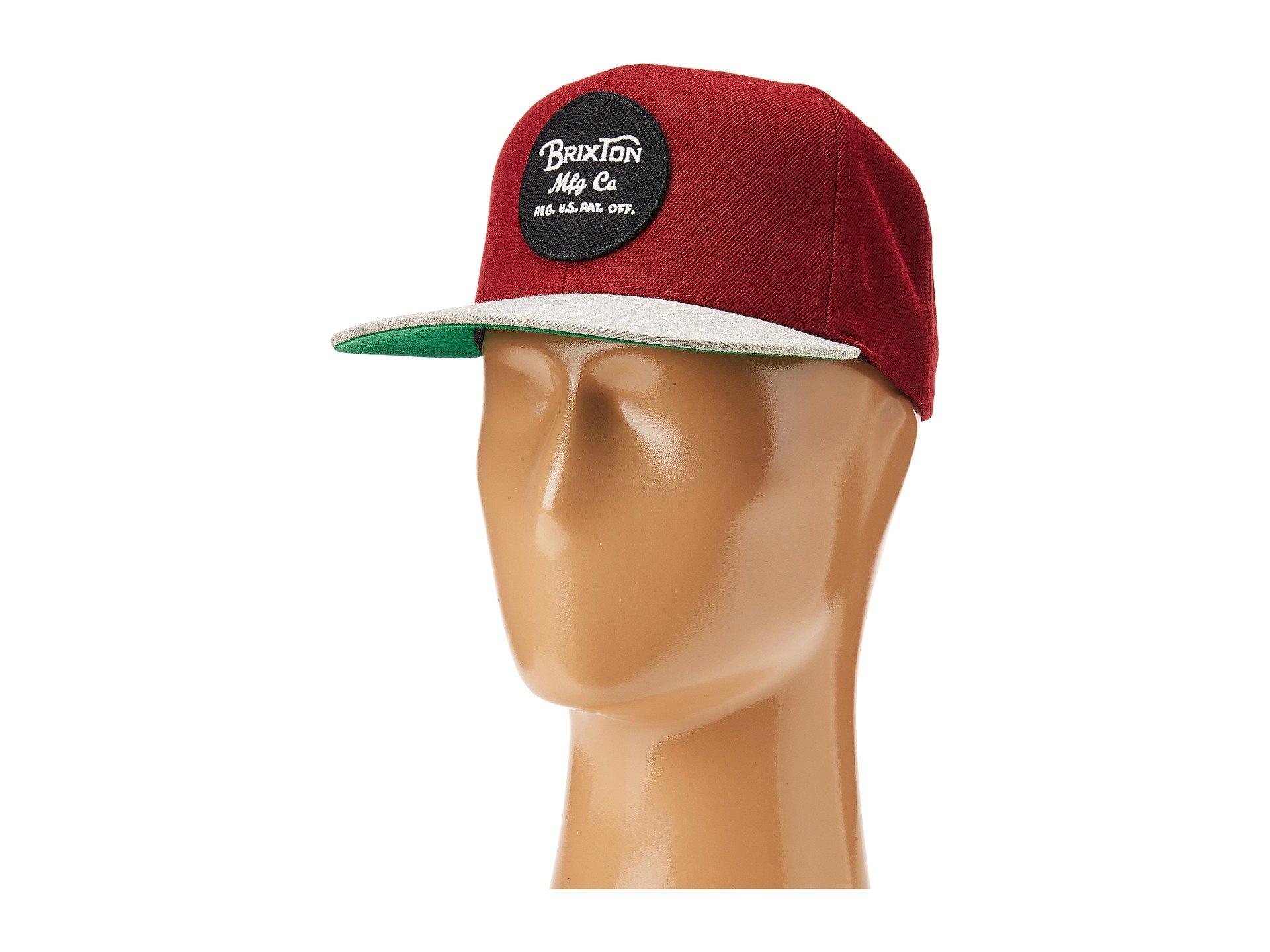 brixton burgundy snapback
