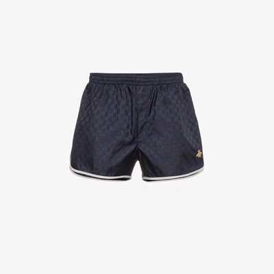 Shop Gucci Gg Monogram Swim Shorts In Blue