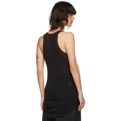 Shop Rick Owens Black Rib Basic Tank Top In 09 Black