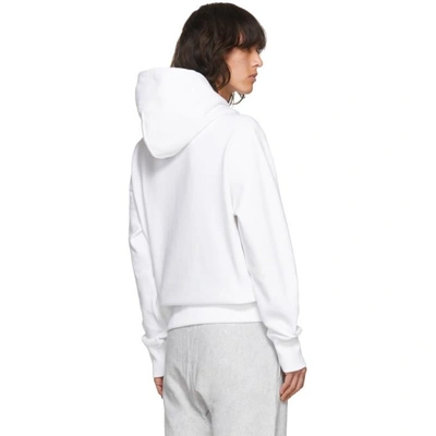 Shop Champion Reverse Weave White Warm-up Hoodie In Wht Ww001