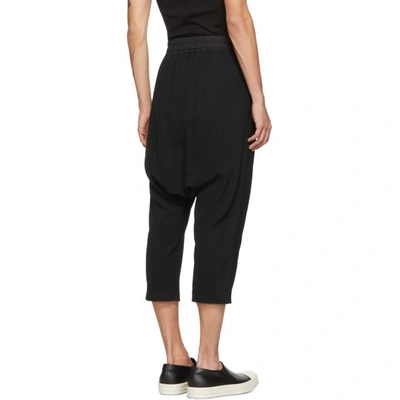 Shop Rick Owens Black Cropped Drawstring Trousers In 09 Black