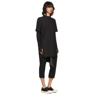 Shop Rick Owens Black Cropped Drawstring Trousers In 09 Black