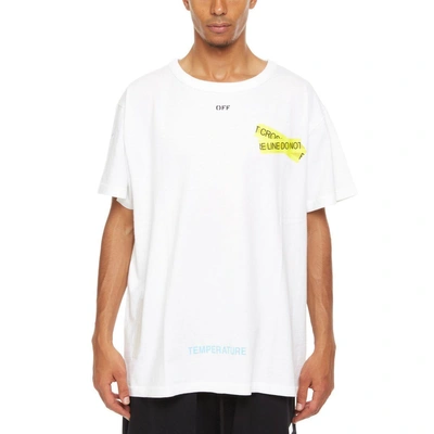 Off-white Caution Short-sleeve T-shirt In White | ModeSens