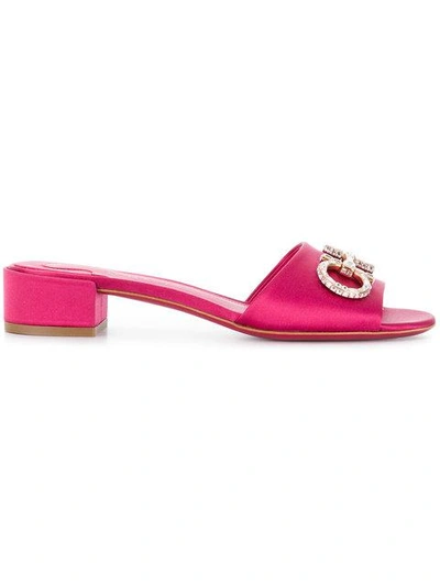 Shop Ferragamo Lampio Slider Sandals In Pink