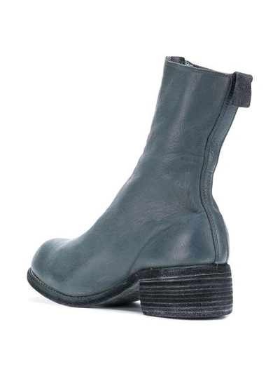 Shop Guidi Chunky Heel Boots - Grey