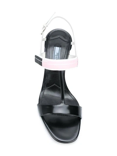 Shop Prada Two Tone Sandals - Black