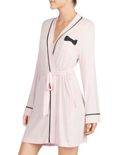 Shop Kate Spade Bow-detail Short Robe In Rose