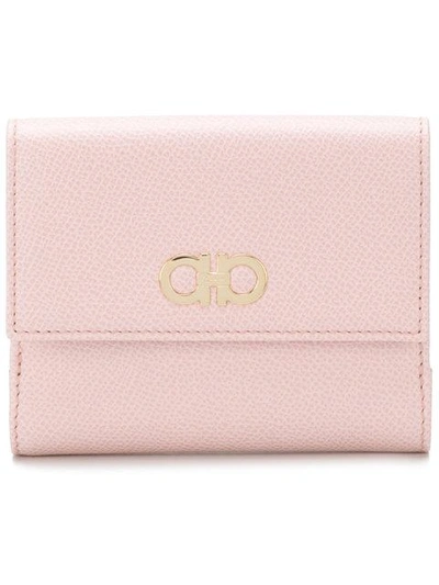 Shop Ferragamo Gancini French Wallet In Neutrals