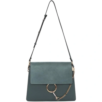 Shop Chloé Chloe Blue Medium Faye Bag In Bfc Cloudy