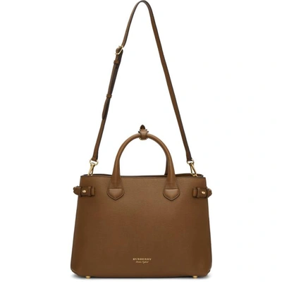 Shop Burberry Brown And Tan Medium Banner Tote