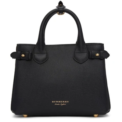 Shop Burberry Black Small Banner Tote