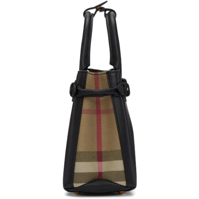 Shop Burberry Black Small Banner Tote