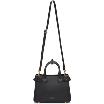 Shop Burberry Black Small Banner Tote