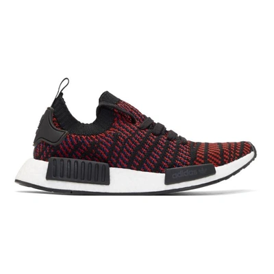 Shop Adidas Originals Red And Black Nmd-r1 Stlt Pk Boost Sneakers In Black/red
