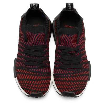 Shop Adidas Originals Red And Black Nmd-r1 Stlt Pk Boost Sneakers In Black/red
