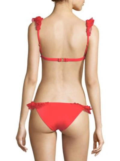 Shop Moré Noir Wings Triangle Bikini Top In Red