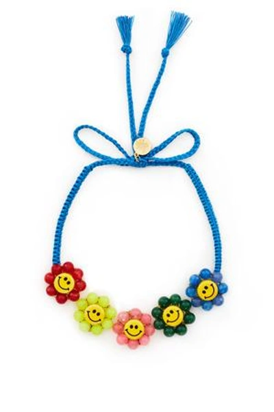 Shop Venessa Arizaga Opening Ceremony Happy Flowers Necklace In Blue