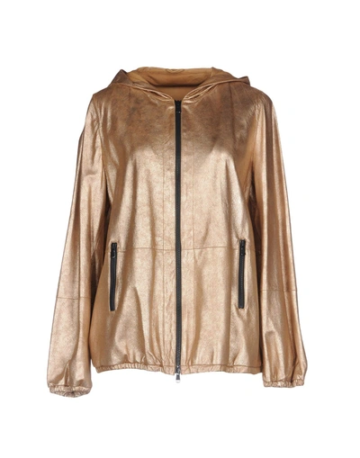 Shop Brunello Cucinelli Bomber In Gold