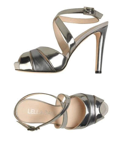 Shop Lella Baldi Woman Sandals Silver Size 6 Soft Leather