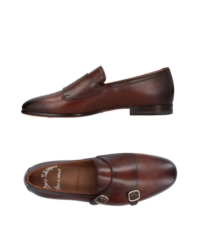 Shop Santoni Loafers In Brown