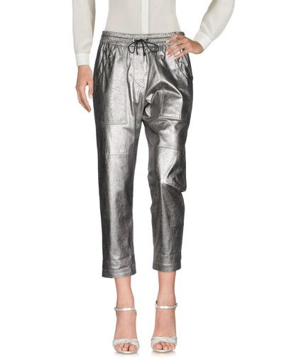 Shop Brunello Cucinelli Cropped Pants & Culottes In Silver