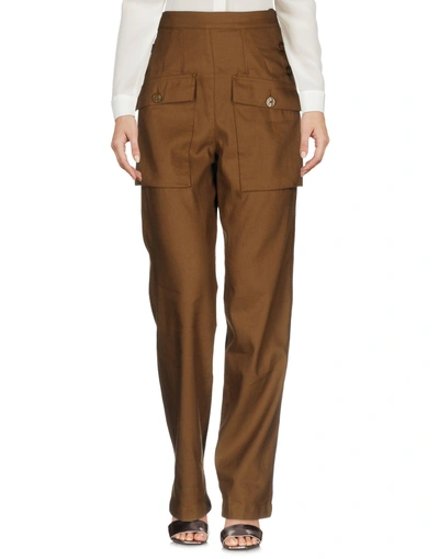 Shop Chloé Casual Pants In Military Green