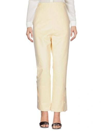 Shop Marni Woman Pants Light Yellow Size 4 Cotton, Linen
