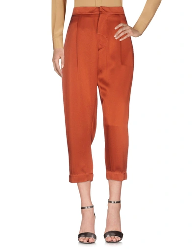 Shop Marni Casual Pants In Brick Red