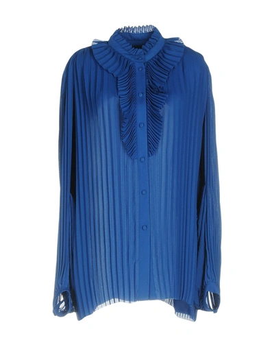 Shop Balenciaga Solid Color Shirts & Blouses In Bright Blue