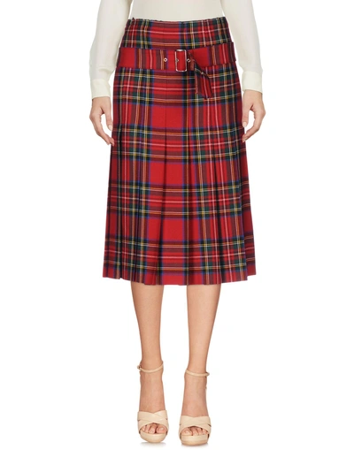 Shop Comme Des Garçons Knee Length Skirt In Red