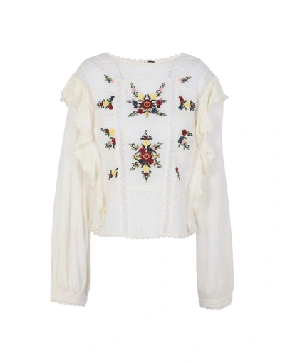 Shop Free People Blouse In Ivory