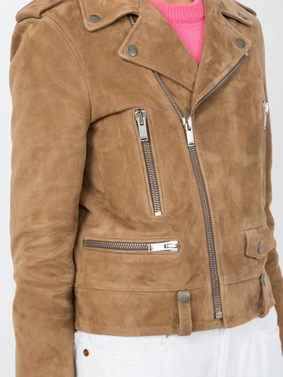 Shop Saint Laurent Suede Biker Jacket