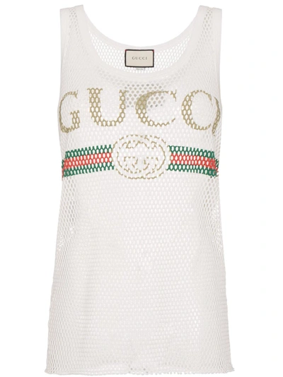 Shop Gucci Fake Logo Tank Top