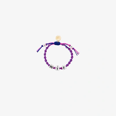 Shop Venessa Arizaga Wtf Bracelet In Pink&purple