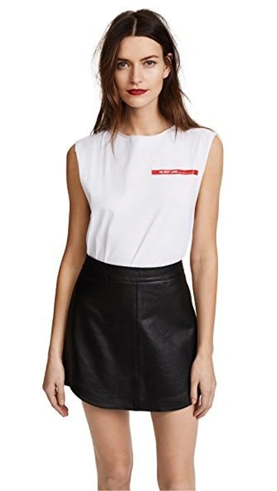 Shop Helmut Lang Raw Edge Muscle Tee In White/red