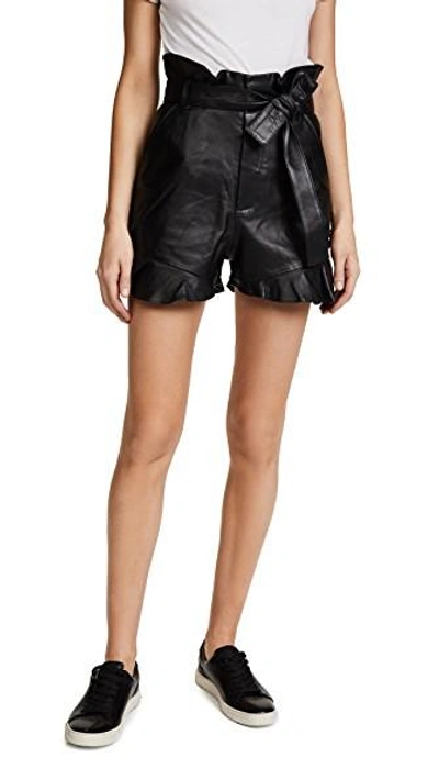 Shop Marissa Webb Tina Leather Shorts In Black
