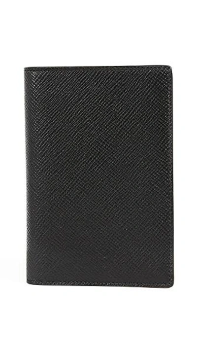 Shop Smythson Panama Passport Cover In Black