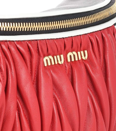 Shop Miu Miu Matelassé Leather Belt Bag In Black