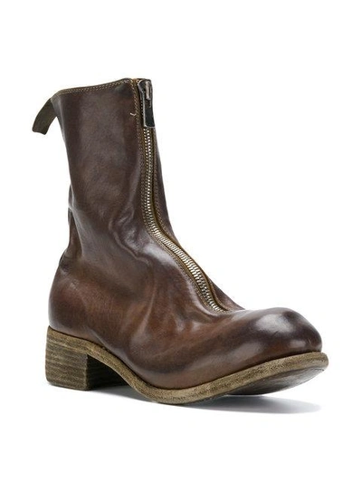 Shop Guidi Front Zip Boots - Brown