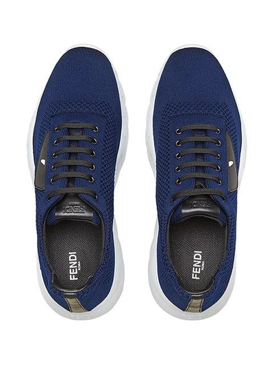 Shop Fendi Bag Bugs Sneakers In Blue