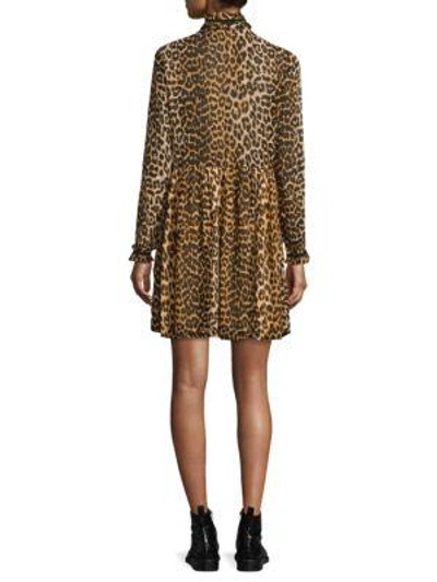 Shop Ganni Fairfax Georgette Leopard Dress