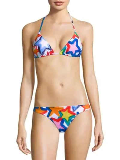 Shop Milly St. Lucia Star-print Bikini Bottom In Multi